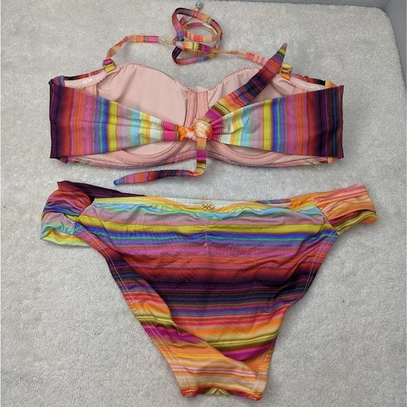 PILYQ COLORFUL SUNSET BIKINI SWIMSUIT SZ S - Picture 7 of 12